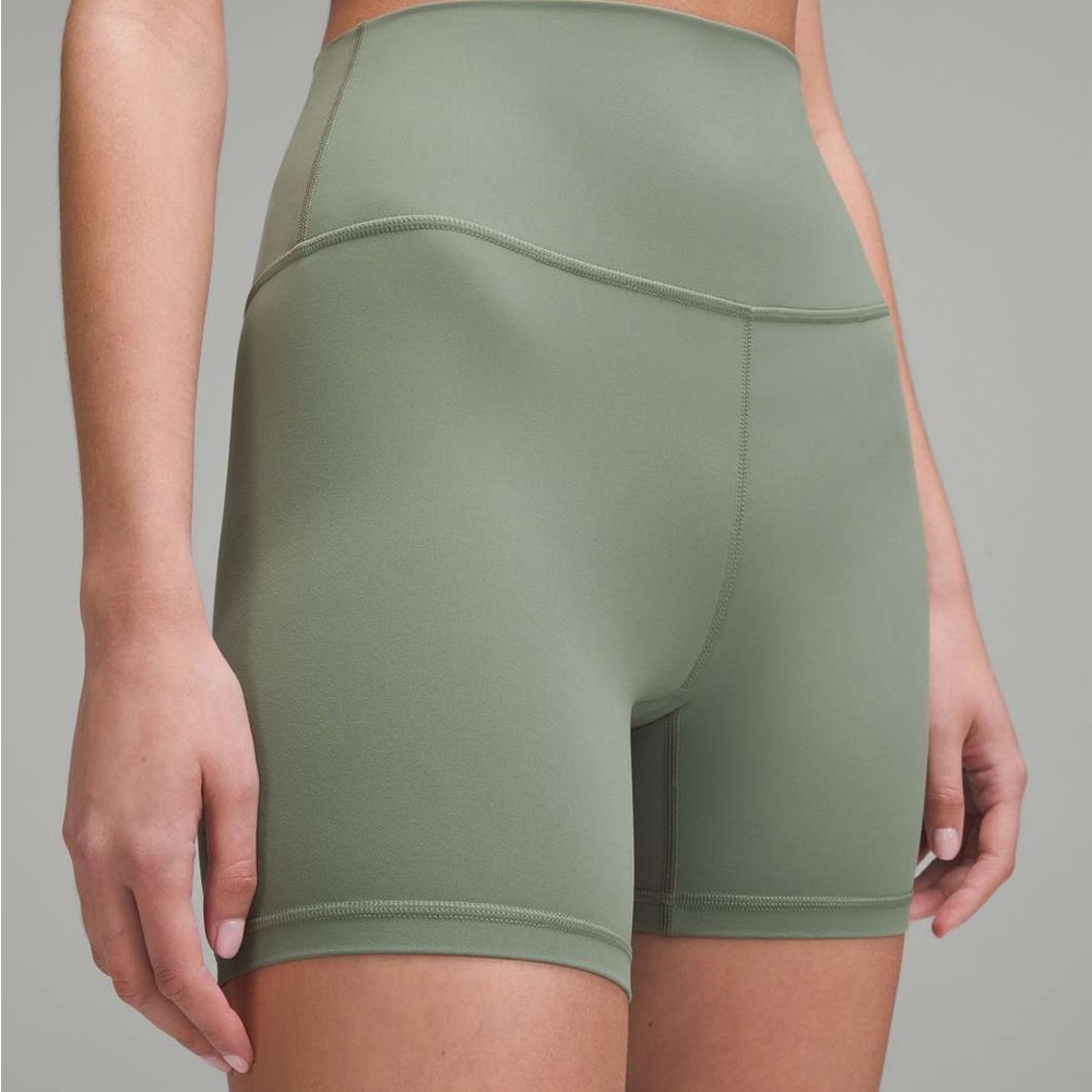 Lululemon Sage Green High Rise Biker Shorts